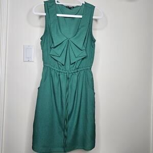 BEBOP Emerald Green Sleeveless Dress Drawstring Elastic Waist & Pockets Size S